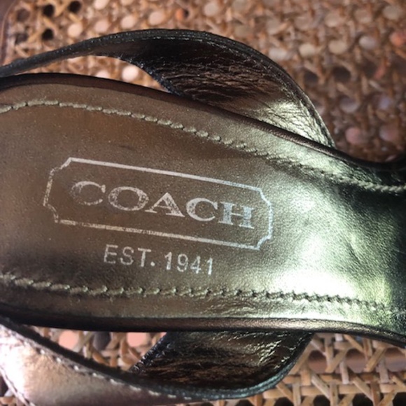 Coach Metallic Wedge Shoes with Ankle Strap - Picture 3 of 4